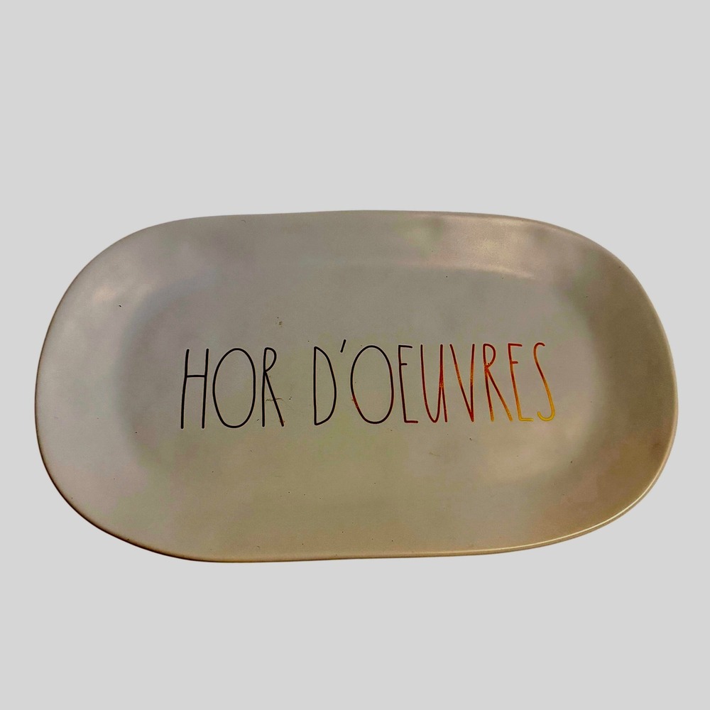 Rae Dunn Artisan Collection Hor D'Oeuvres Oval Serving Platter Blue Magenta